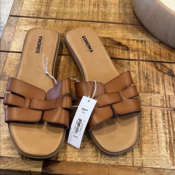 Sonoma Women's Tan Slide Sandals - Picture 1 of 3
